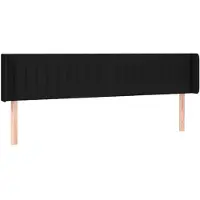 vidaXL Hoofdbord met randen 203x16x78/88 cm stof zwart