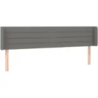 vidaXL Hoofdbord met randen 163x16x78/88 cm stof donkergrijs