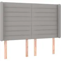 vidaXL Hoofdbord met randen 147x16x118/128 cm stof lichtgrijs