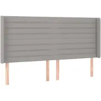 vidaXL Hoofdbord met randen 163x16x118/128 cm stof lichtgrijs