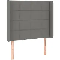 vidaXL Hoofdbord met randen 93x16x118/128 cm stof donkergrijs