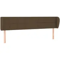 vidaXL Hoofdbord met randen 163x23x78/88 cm stof donkerbruin
