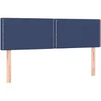 vidaXL Hoofdborden 144x5x78/88 cm stof blauw