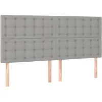vidaXL Hoofdbord lichtgrijs 180x5x118/128 cm stof