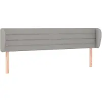 vidaXL Hoofdbord met randen 183x23x78/88 cm stof lichtgrijs