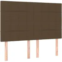 vidaXL Hoofdbord donkerbruin 144x5x118/128 cm stof