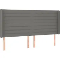 vidaXL Hoofdbord met randen 163x16x118/128 cm stof donkergrijs