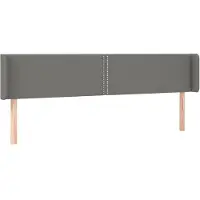 vidaXL Hoofdbord met randen 183x16x78/88 cm stof donkergrijs