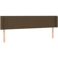 vidaXL Hoofdbord met randen 163x16x78/88 cm stof donkerbruin