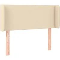 vidaXL Hoofdbord met randen 93x16x78/88 cm stof crèmekleurig