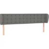 vidaXL Hoofdbord met randen 183x23x78/88 cm stof donkergrijs