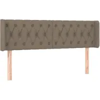 vidaXL Hoofdbord met randen 163x16x78/88 cm stof taupe