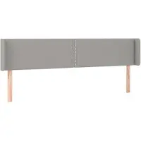 vidaXL Hoofdbord met randen 183x16x78/88 cm stof lichtgrijs