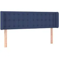 vidaXL Hoofdbord met randen 147x16x78/88 cm stof blauw