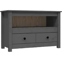 vidaXL Tv-meubel 79x35x52 cm massief grenenhout grijs