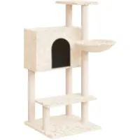 vidaXL Kattenmeubel met sisal krabpalen 108,5 cm crèmekleurig