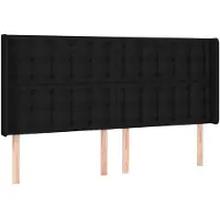 vidaXL Hoofdbord met randen 163x16x118/128 cm stof zwart