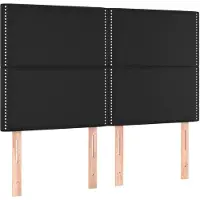 vidaXL Hoofdbord zwart 144x5x118/128 cm kunstleer