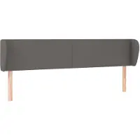 vidaXL Hoofdbord met randen 183x23x78/88 cm kunstleer grijs