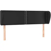 vidaXL Hoofdbord met randen 147x23x78/88 cm kunstleer zwart