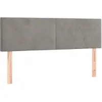 vidaXL Hoofdborden 144x5x78/88 cm fluweel lichtgrijs