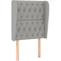 vidaXL Hoofdbord met randen 83x23x118/128 cm stof lichtgrijs