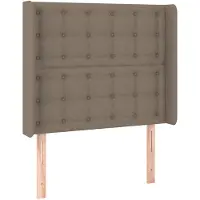 vidaXL Hoofdbord met randen 103x16x118/128 cm stof taupe