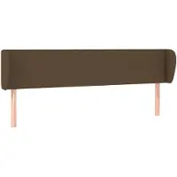 vidaXL Hoofdbord met randen 183x23x78/88 cm stof donkerbruin