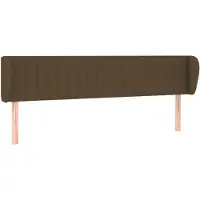 vidaXL Hoofdbord met randen 163x23x78/88 cm stof donkerbruin