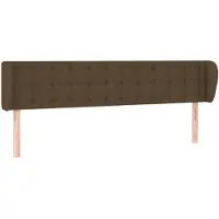 vidaXL Hoofdbord met randen 163x23x78/88 cm stof donkerbruin