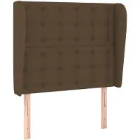 vidaXL Hoofdbord met randen 93x23x118/128 cm stof donkerbruin