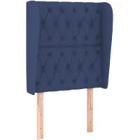 vidaXL Hoofdbord met randen 83x23x118/128 cm stof blauw
