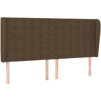 vidaXL Hoofdbord met randen 203x23x118/128 cm stof donkerbruin