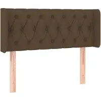 vidaXL Hoofdbord met randen 103x16x78/88 cm stof donkerbruin