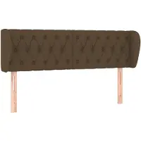 vidaXL Hoofdbord met randen 163x23x78/88 cm stof donkerbruin
