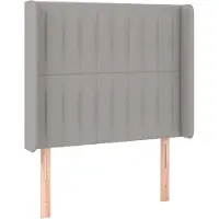 vidaXL Hoofdbord met randen 93x16x118/128 cm stof lichtgrijs