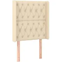 vidaXL Hoofdbord met randen 83x16x118/128 cm stof cr??mekleurig