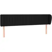 vidaXL Hoofdbord met randen 203x23x78/88 cm stof zwart