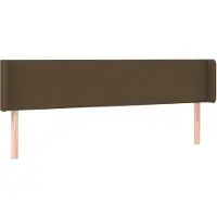 vidaXL Hoofdbord met randen 183x16x78/88 cm stof donkerbruin