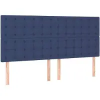 vidaXL Hoofdbord blauw 200x5x118/128 cm stof