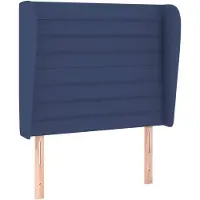 vidaXL Hoofdbord met randen 83x23x118/128 cm stof blauw
