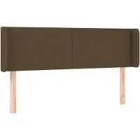 vidaXL Hoofdbord met randen 147x16x78/88 cm stof donkerbruin