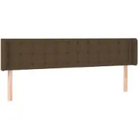 vidaXL Hoofdbord met randen 163x16x78/88 cm stof donkerbruin