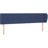 vidaXL Hoofdbord met randen 183x23x78/88 cm stof blauw