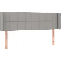 vidaXL Hoofdbord met randen 147x16x78/88 cm stof lichtgrijs