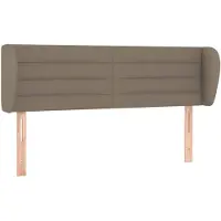 vidaXL Hoofdbord met randen 147x23x78/88 cm stof taupe