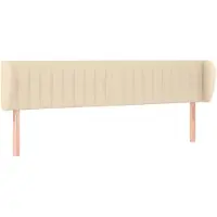 vidaXL Hoofdbord met randen 183x23x78/88 cm stof crèmekleurig