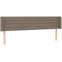 vidaXL Hoofdbord met randen 163x16x78/88 cm stof taupe