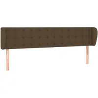 vidaXL Hoofdbord met randen 203x23x78/88 cm stof donkerbruin