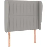 vidaXL Hoofdbord met randen 83x23x118/128 cm stof lichtgrijs